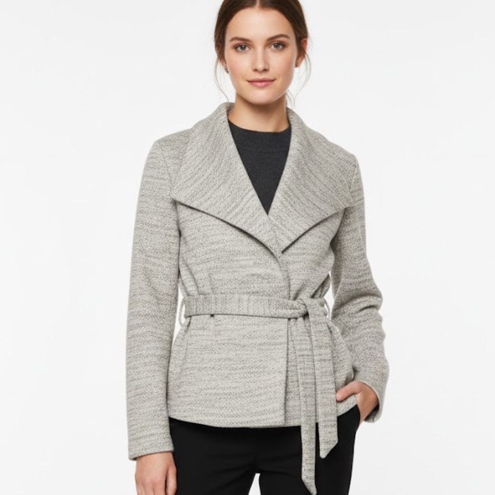 Banana Republic Light Gray Belted Blazer